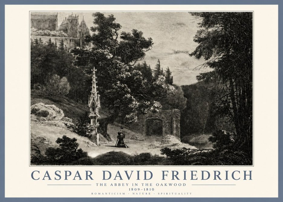 Caspar David Friedrich The Abbey in the Oakwood No3 - Plakat