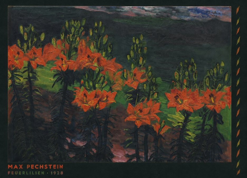 Max Pechstein Feuerlilien No6 - Plakat