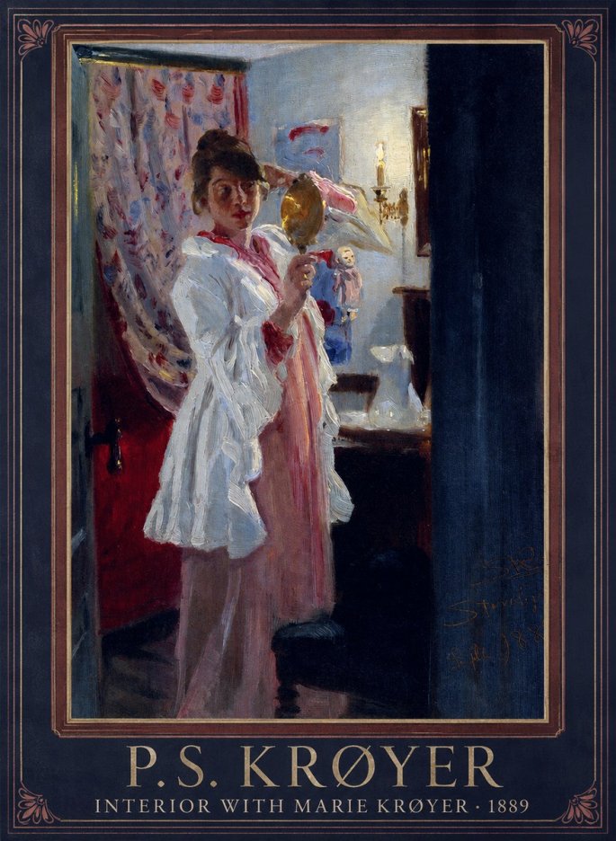 P.S. Krøyer Interior with Marie Krøyer No1 - Plakat