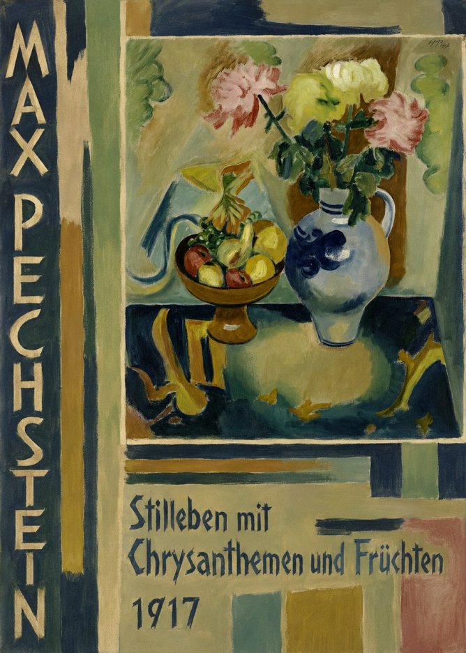 Max Pechstein Stilleben Mit Chrysanthemen Und Früchten No4 - Plakat