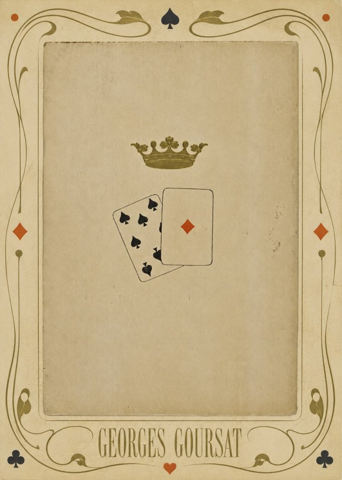 Georges Goursat Crown and Playing Cards No5 - Plakat