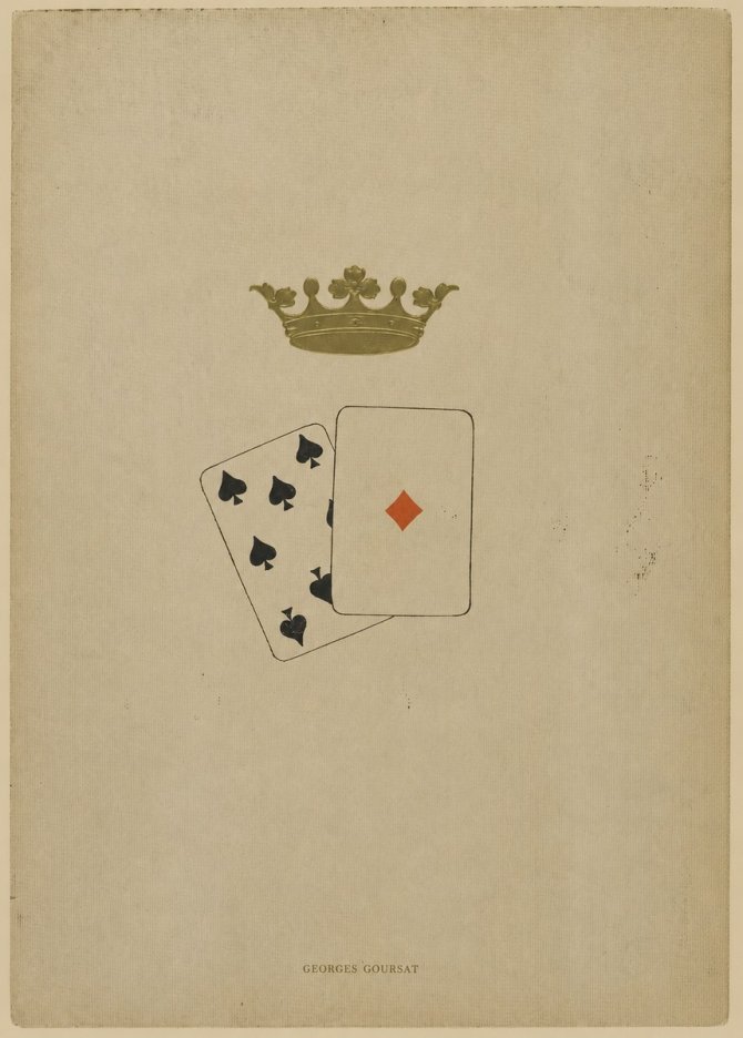 Georges Goursat Crown and Playing Cards No6 - Plakat