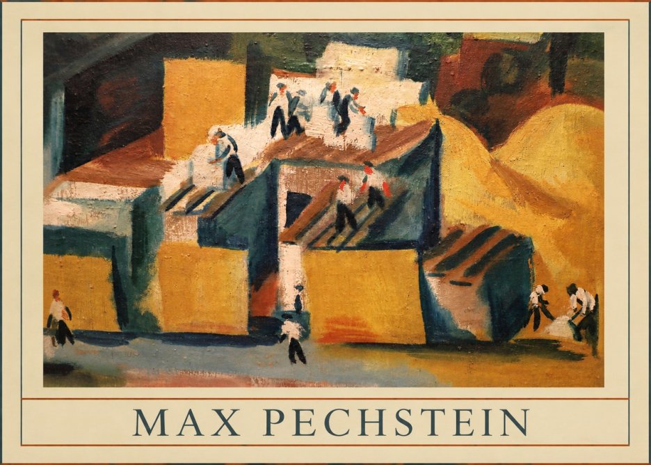 Max Pechstein Workers on Rooftops No5 - Plakat