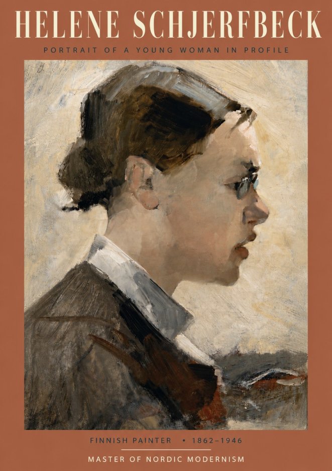 Helene Schjerfbeck Portrait of a Young Woman in Profile No5 - Plakat
