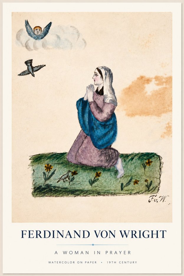 Ferdinand von Wright A Woman in Prayer No1 - Plakat