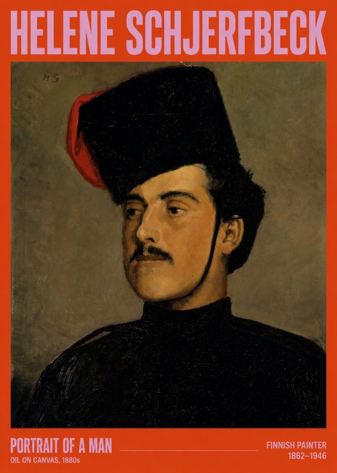 Helene Schjerfbeck Portrait of a Man II No2 - Plakat