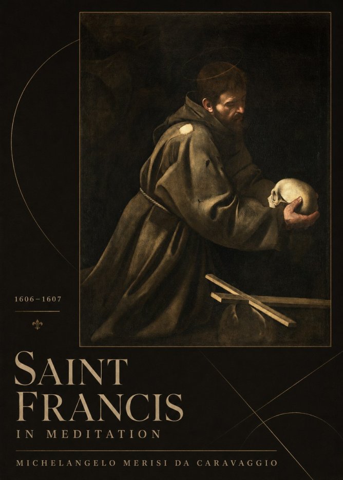 Michelangelo Merisi da Caravaggio Saint Francis in Meditation I No3 - Plakat