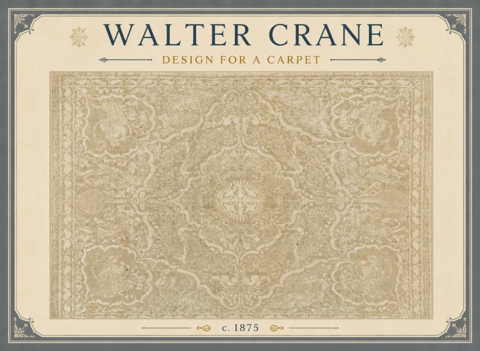 Walter Crane Design for a Carpet No6 - Plakat