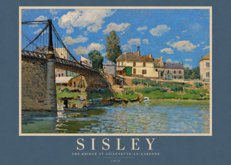 Sisley The Bridge at Villeneuve-la-garenne I No2 - Plakat