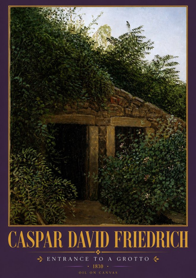 Caspar David Friedrich Entrance to a Grotto No5 - Plakat