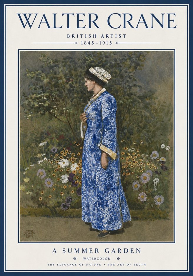 Walter Crane A Summer Garden No5 - Plakat