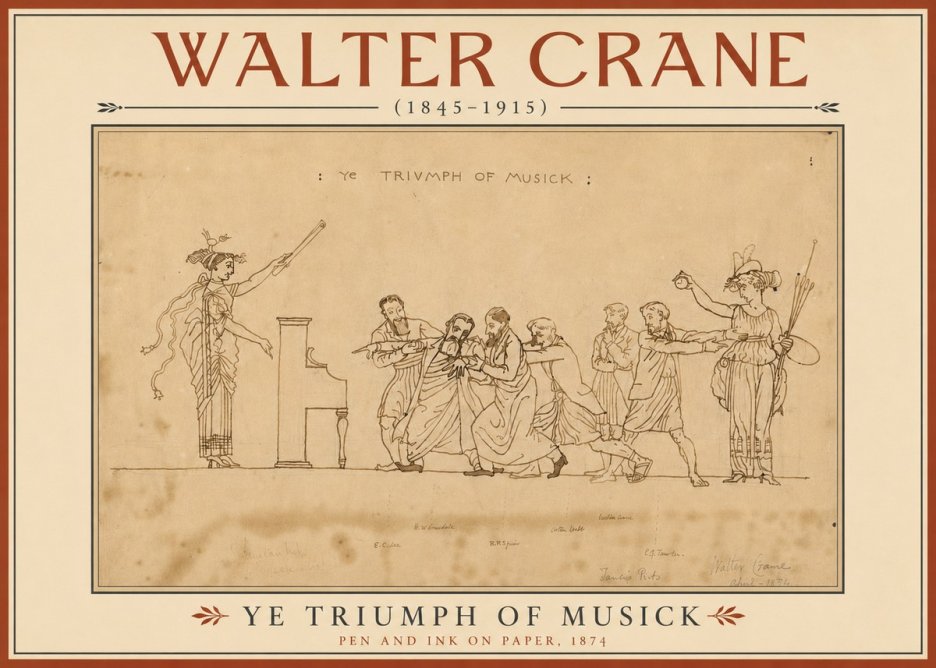 Walter Crane Ye Triumph of Musick No4 - Plakat
