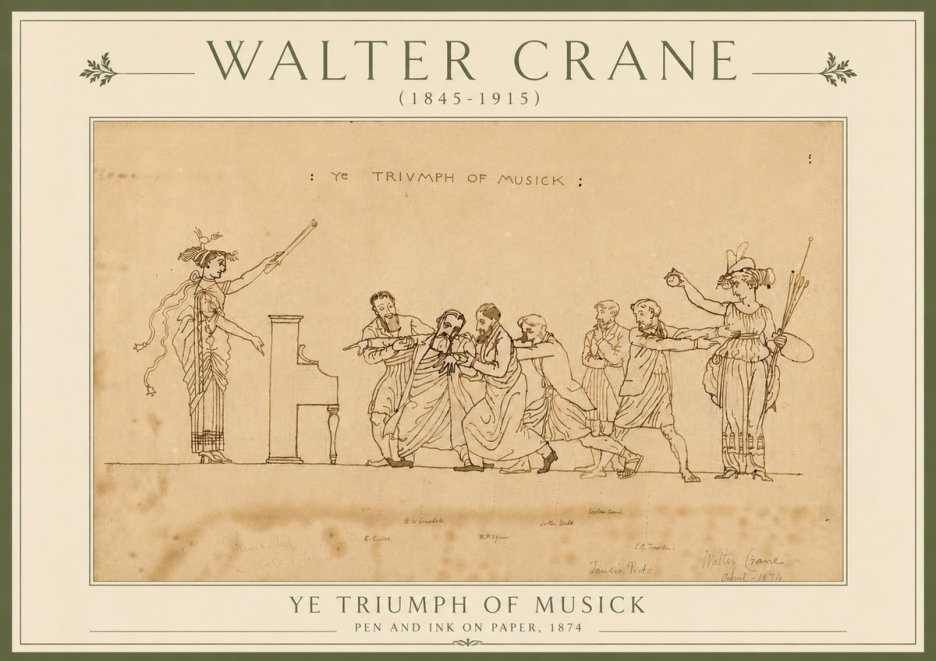 Walter Crane Ye Triumph of Musick No5 - Plakat