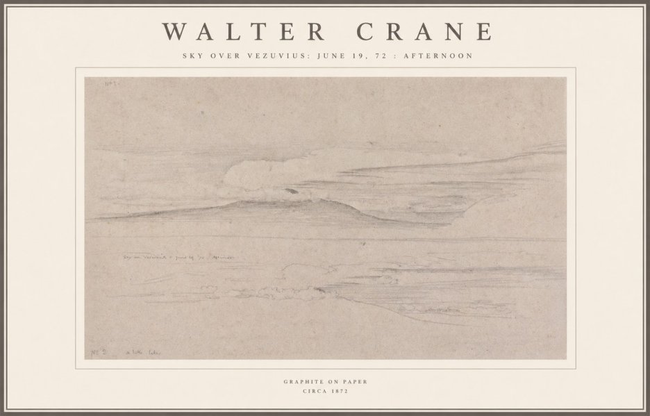 Walter Crane Sky over Vezuvius: June 19, 72 : Afternoon No1 - Plakat