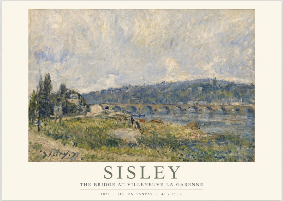 Sisley The Bridge at Villeneuve-la-garenne II No3 - Plakat