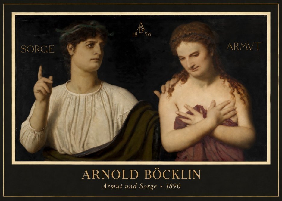 Arnold Böcklin Armut Und Sorge No3 - Plakat