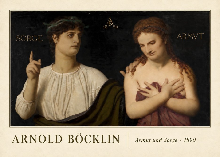 Arnold Böcklin Armut Und Sorge No4 - Plakat