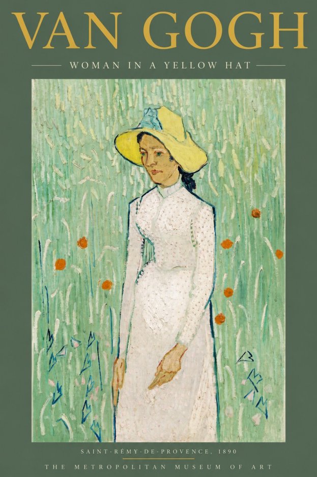 Van Gogh Woman in a Yellow Hat No4 - Plakat