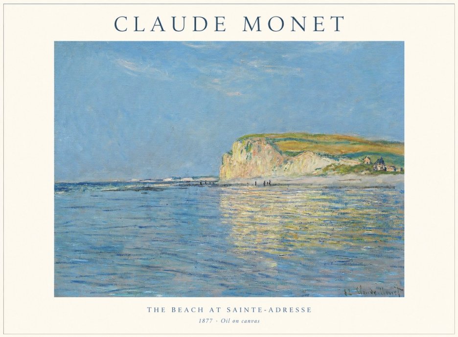 Monet The Beach at Sainte-adresse III No1 - Plakat