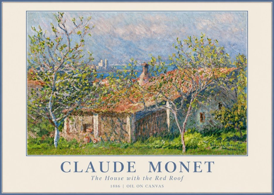 Monet The House with the Red Roof No3 - Plakat