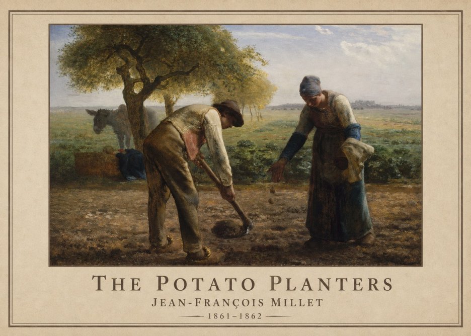 Jean-François Millet The Potato Planters No1 - Plakat