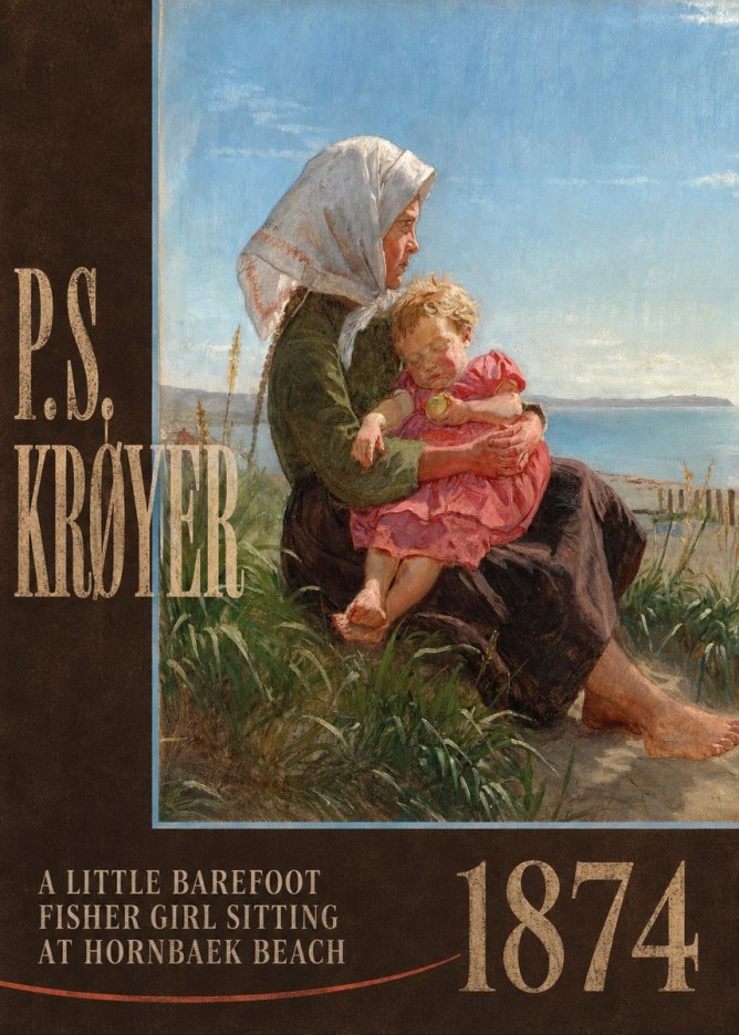 P.S. Krøyer A Little Barefoot Fisher Girl Sitting at Hornbaek Beach No6 - Plakat