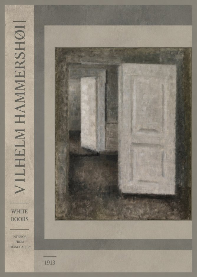 Vilhelm Hammershøi White Doors No2 - Plakat