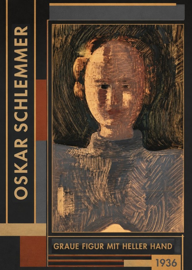 Oskar Schlemmer Graue Figur Mit Heller Hand No4 - Plakat