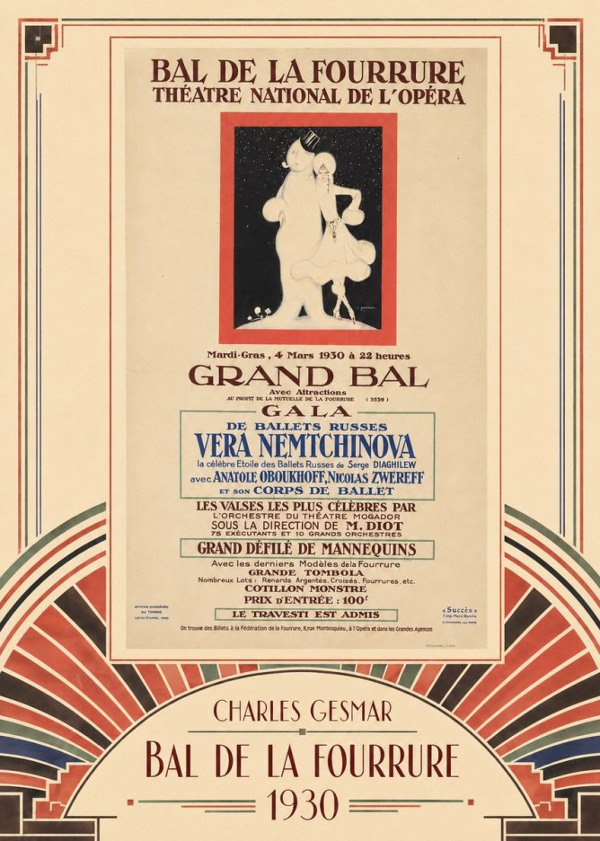 Charles Gesmar Bal De La Fourrure Théâtre National De L'opéra No3 - Plakat