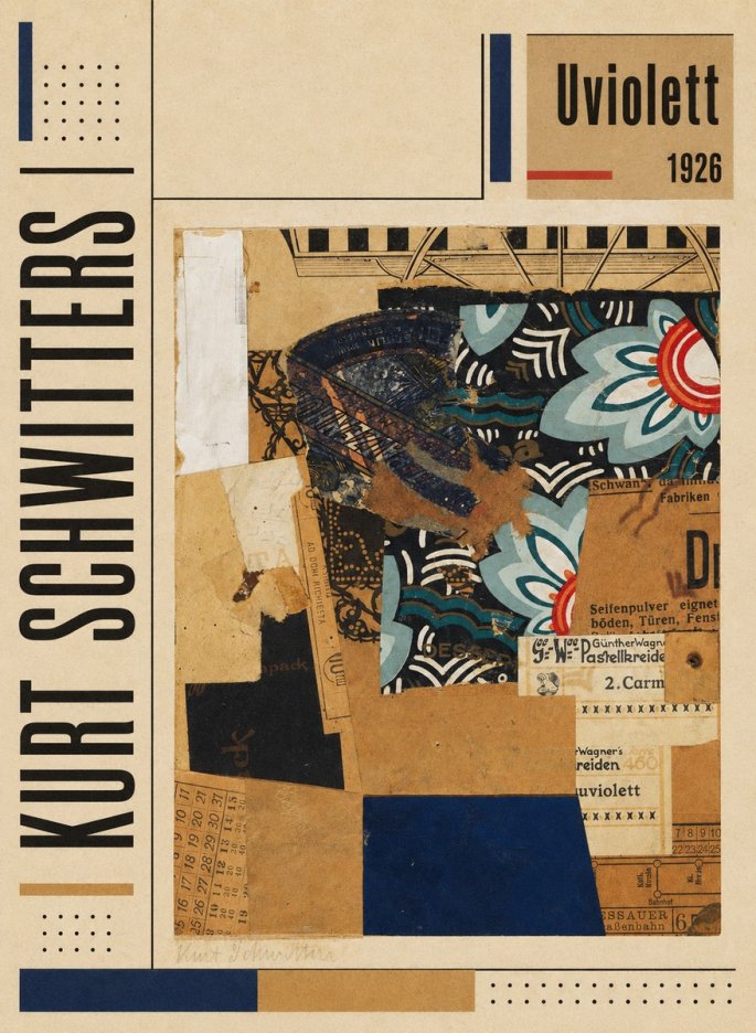 Kurt Schwitters Uviolett No6 - Plakat