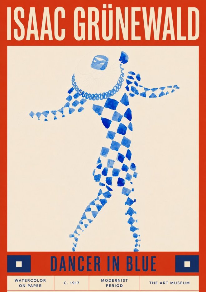 Isaac Grünewald Dancer in Blue No6 - Plakat