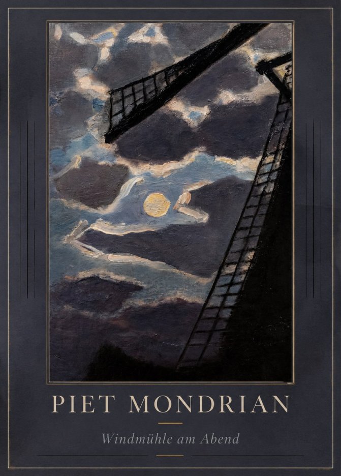 Piet Mondrian Windmühle Am Abend II No1 - Plakat