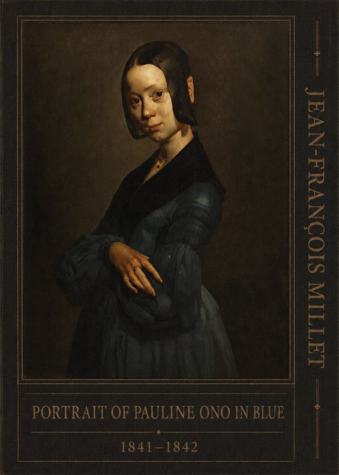 Jean-François Millet Portrait of Pauline Ono in Blue No5 - Plakat
