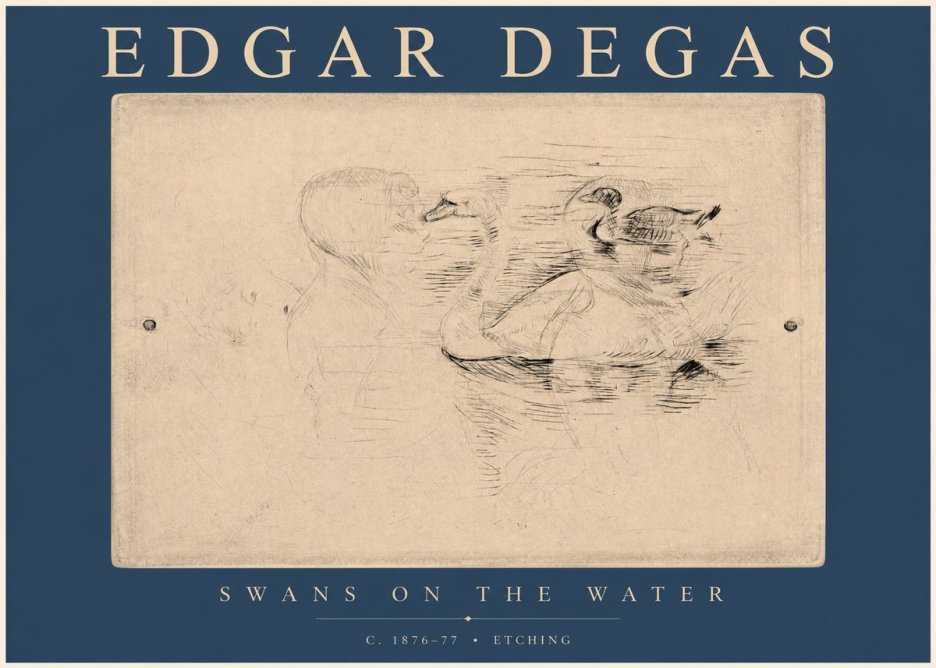 Edgar Degas Swans on the Water No2 - Plakat