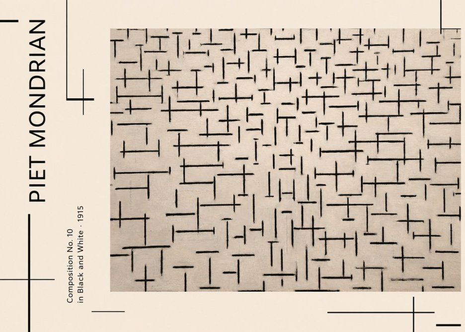 Piet Mondrian Composition No. 10 in Black and White No2 - Plakat