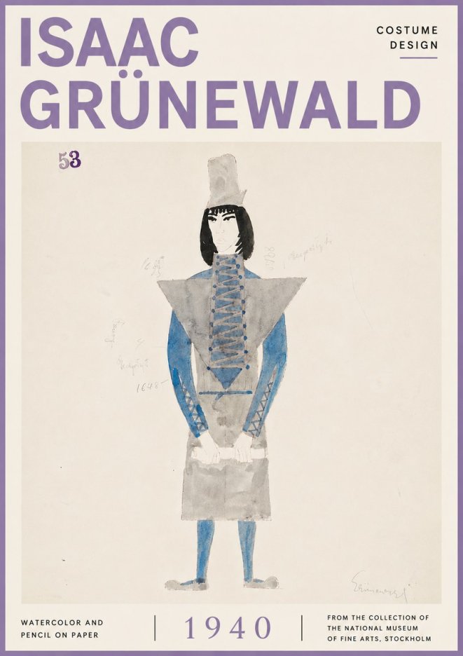 Isaac Grünewald Costume Design X No6 - Plakat