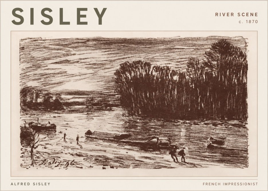 Sisley River Scene No3 - Plakat