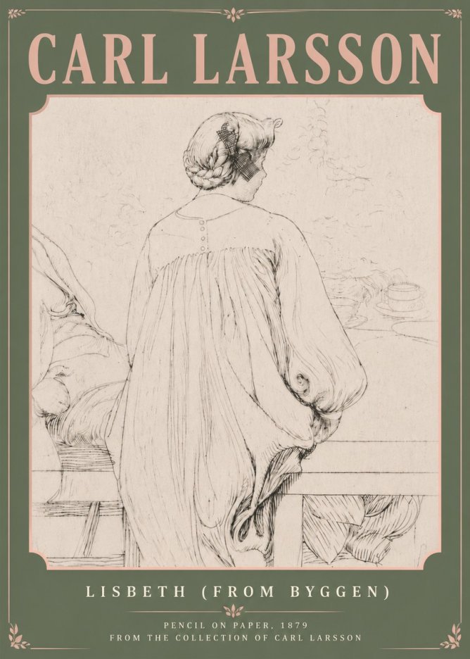 Carl Larsson Lisbeth (from Byggen) No5 - Plakat