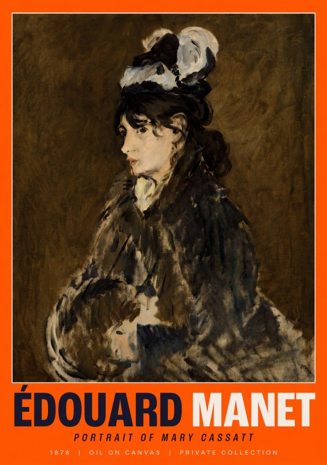 Édouard Manet Young Woman in a Hat V No3 - Plakat