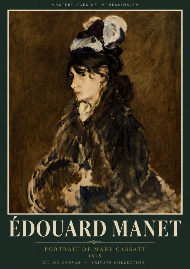 Édouard Manet Young Woman in a Hat V No4 - Plakat