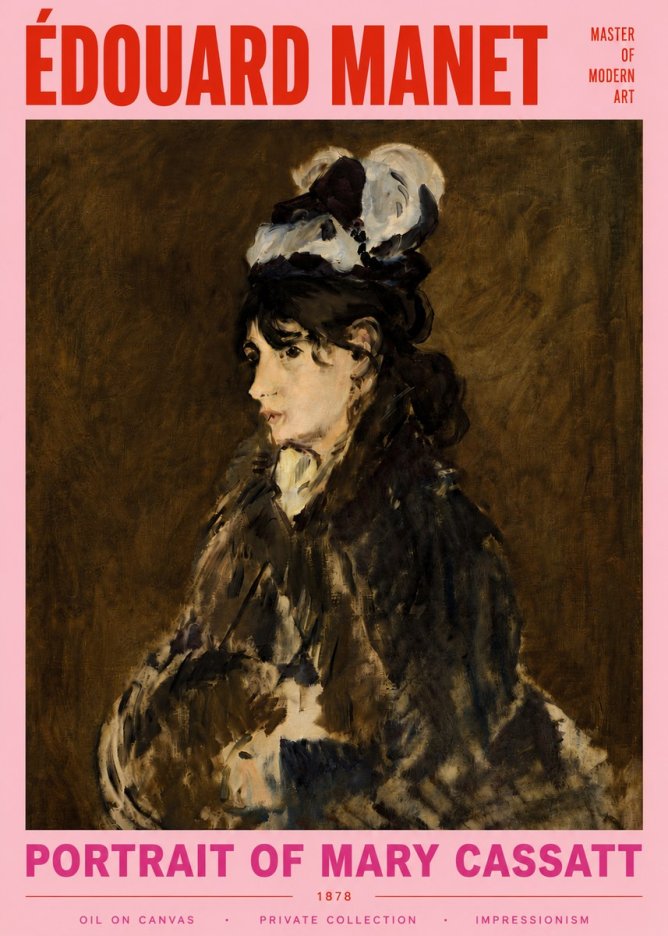 Édouard Manet Young Woman in a Hat V No6 - Plakat