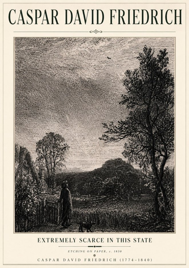 Caspar David Friedrich Extremely Scarce in This State No6 - Plakat