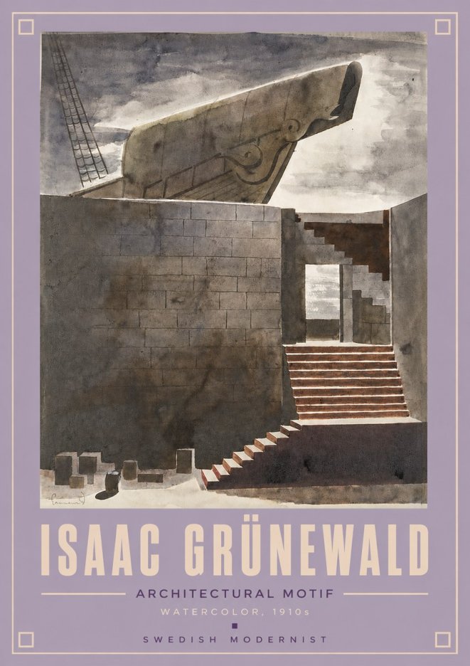 Isaac Grünewald Architectural Motif II No4 - Plakat