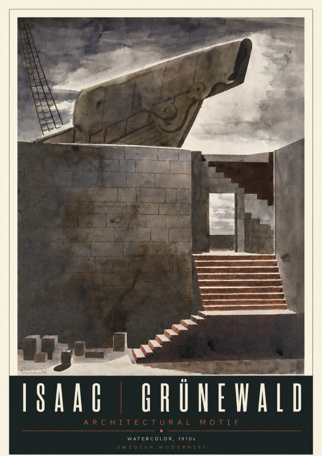 Isaac Grünewald Architectural Motif II No5 - Plakat