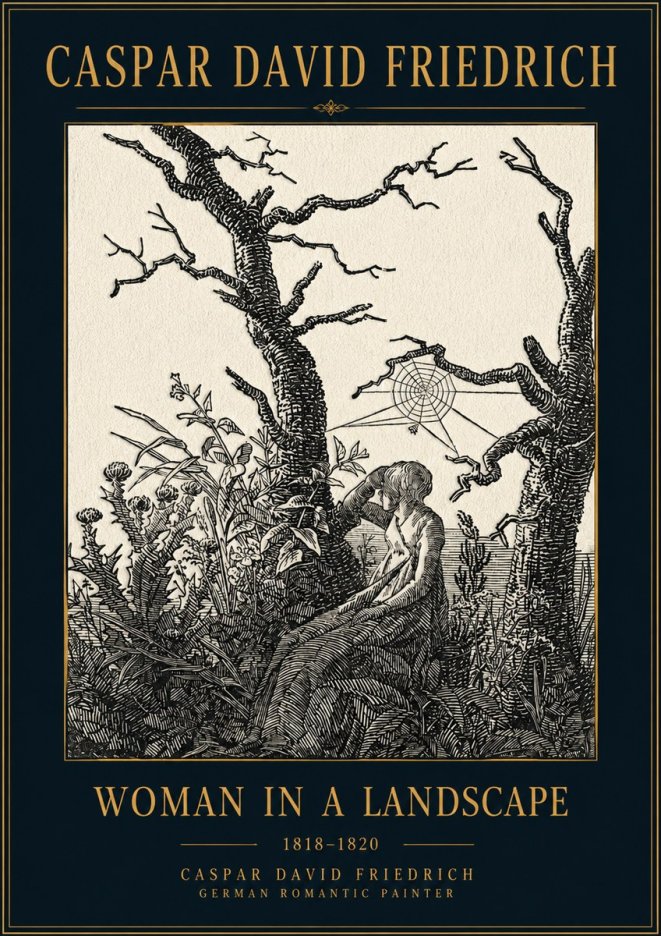 Caspar David Friedrich Woman in a Landscape No4 - Plakat
