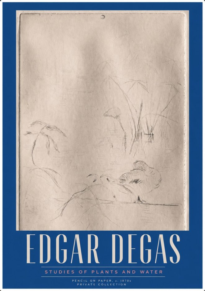 Edgar Degas Studies of Plants and Water No3 - Plakat
