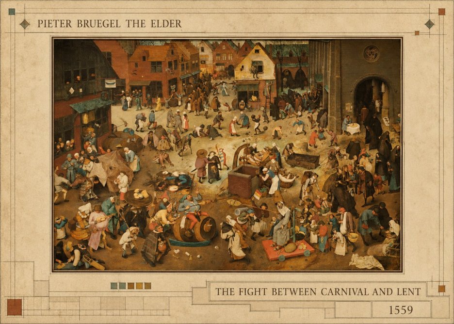 Pieter Bruegel The Fight Between Carnival and Lent III No4 - Plakat