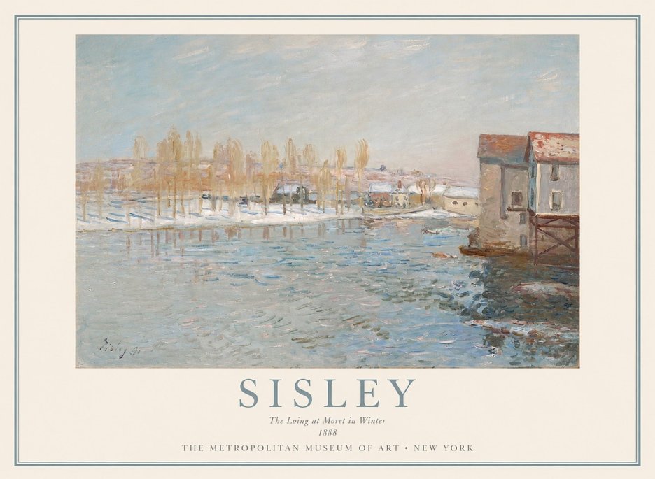 Sisley The Loing at Moret in Winter No1 - Plakat