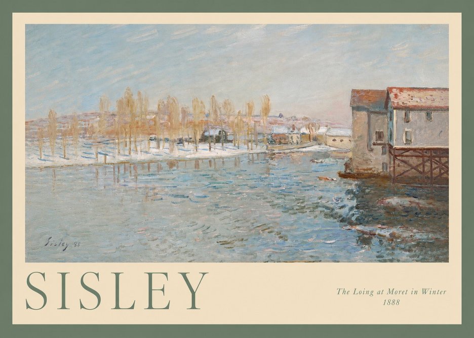 Sisley The Loing at Moret in Winter No2 - Plakat