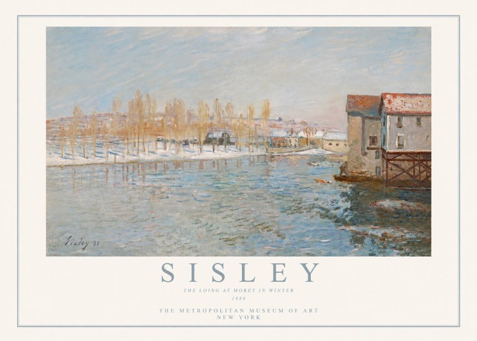 Sisley The Loing at Moret in Winter No3 - Plakat